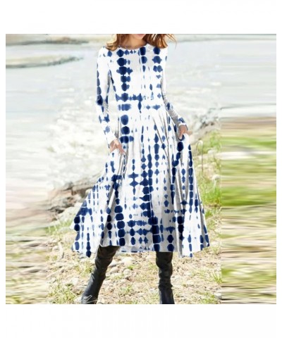 Long Sleeve Dress, Winter Fall Butterfly Cute Swing A-Line Dresses Round Neck Casual Pockets Irregular Long Dress 01-white $1...