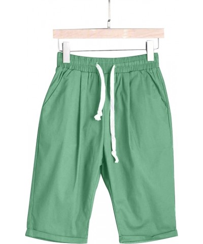 Shorts for Women Loose Fit Bermuda Shorts Knee Length Trendy Lightweight Hiking Shorts with Pockets 02-green $6.47 Activewear