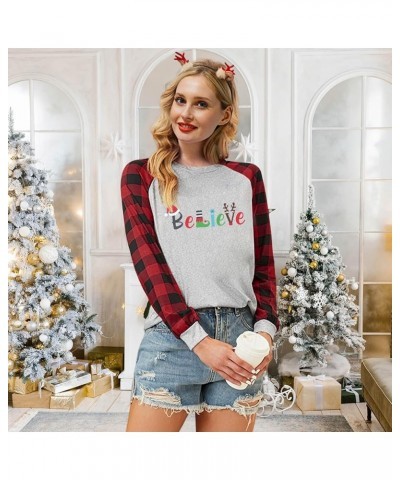 Christmas Sweatshirts for Women Merry Bright Graphic Print Long Sleeve Shirts Christmas Crewneck Pullover Casual Blouse Tops ...