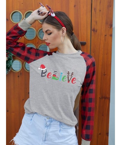 Christmas Sweatshirts for Women Merry Bright Graphic Print Long Sleeve Shirts Christmas Crewneck Pullover Casual Blouse Tops ...