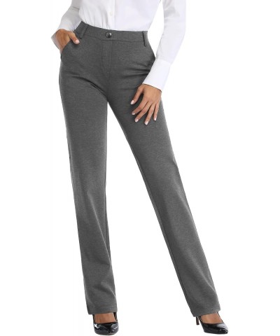 Women's 28''/30''/32''/34'' Stretchy Straight Leg Dress Pants with Pockets Tall, Petite, Long, Regular for Work Business Casu...