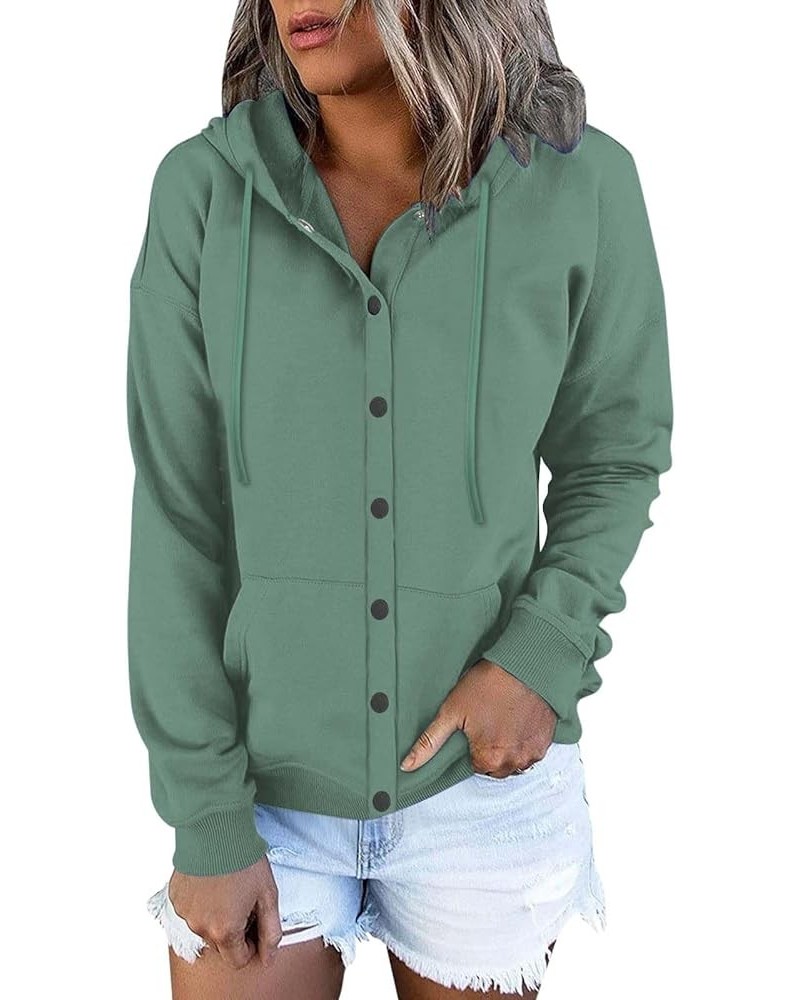 Jacket For Women Fall Tops Zip Up Hoodie Sweatshirt Long Sleeve Casual Hooded Button Jacket Coat Lightweight Cardigan Green $...