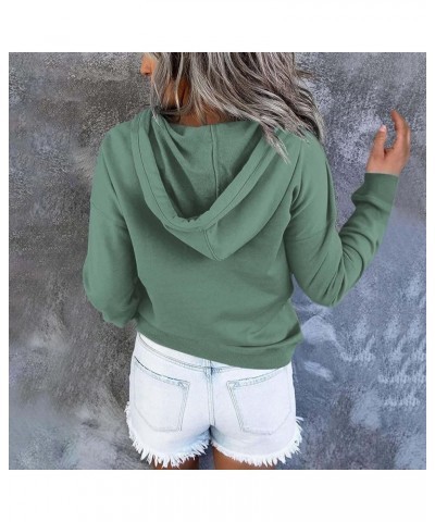 Jacket For Women Fall Tops Zip Up Hoodie Sweatshirt Long Sleeve Casual Hooded Button Jacket Coat Lightweight Cardigan Green $...