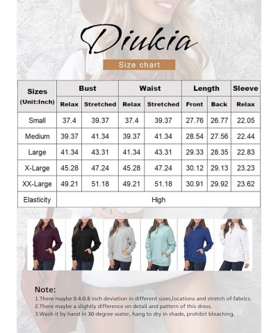 Women's Long Sleeves Collar Quarter 1/4 Zip Pullover Sweatshirts Casual Solid Hoodies with Pockets (S-2XL) A White $17.55 Hoo...