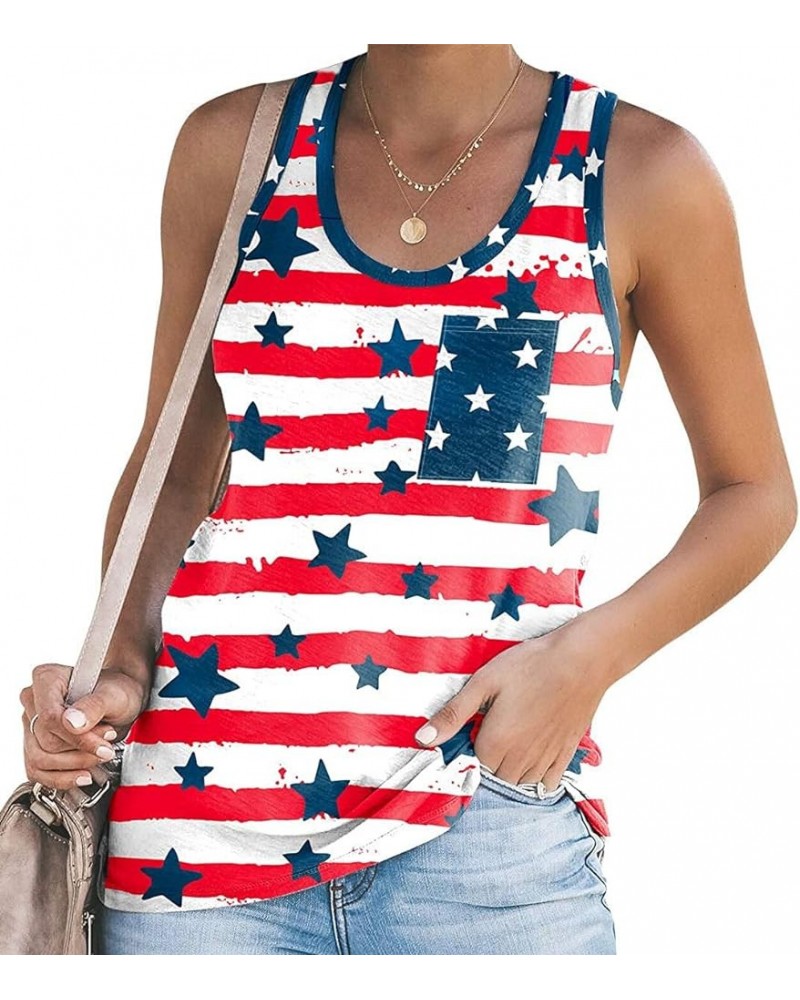 Women's American Flag Camo Sleeveless Tank Tops 4th of July Racerback Bowknot Stripes Patriotic T Shirts A-red Stripes $9.17 ...