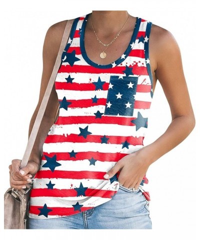 Women's American Flag Camo Sleeveless Tank Tops 4th of July Racerback Bowknot Stripes Patriotic T Shirts A-red Stripes $9.17 ...