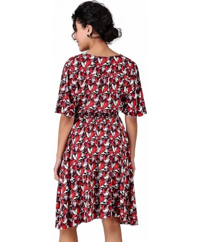 Women Bohemian 100% Cotton/Rayon Button-Up Split Printed Flowy Party Summer Dress Print 372 (Knee Length) $12.37 Dresses