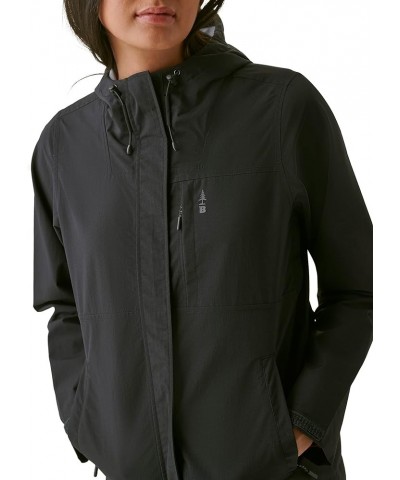 Women's Hooded Woven Rain Jacket Black $31.05 Coats