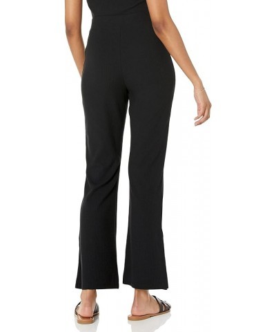 Women's Hunter Pull-On Ribbed Side Slit Flare Pant Black $9.02 Pants