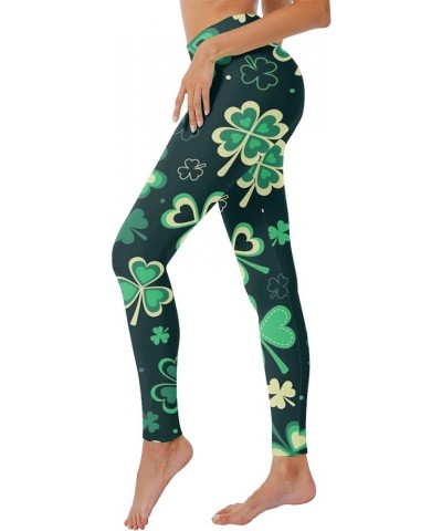 2024 St Patricks Day Print Workout Leggings for Women Girls Yoga Pants Slim Tummy Control Plus Size Compression Tights Pants ...