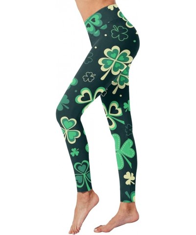 2024 St Patricks Day Print Workout Leggings for Women Girls Yoga Pants Slim Tummy Control Plus Size Compression Tights Pants ...