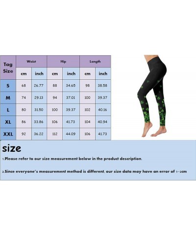 2024 St Patricks Day Print Workout Leggings for Women Girls Yoga Pants Slim Tummy Control Plus Size Compression Tights Pants ...