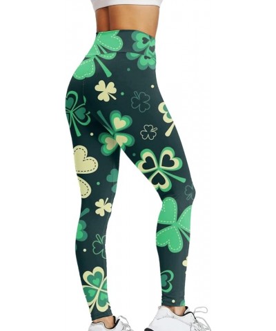 2024 St Patricks Day Print Workout Leggings for Women Girls Yoga Pants Slim Tummy Control Plus Size Compression Tights Pants ...