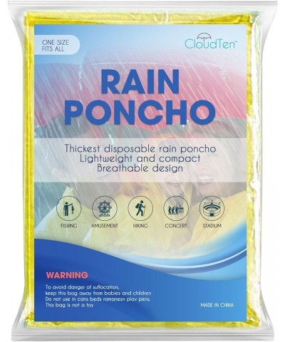 Disposable Rain Ponchos. Rain Ponchos Suited for Men and Women. Yellow (10 Packs) $11.07 Coats