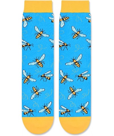 Unisex Funny Goat Socks Horse Socks Corgi Socks, Llama Sloth Bee Cat Turkey Lovers Gifts Save the Bees Blue $7.79 Activewear