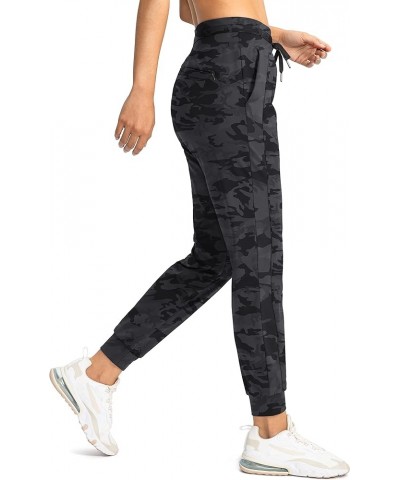 Women's Joggers Pants with Zipper Pockets High Waisted Athletic Tapered Sweatpants for Women Workout Lounge Black Camo $19.23...