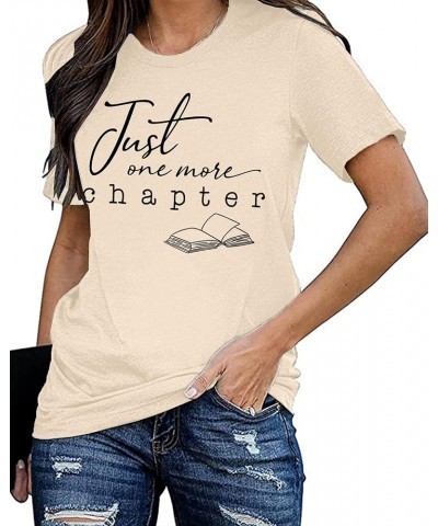 Book Shirt Women Reading Tops Librarian Shirts Book Lover Gift Shirt Teacher Graphic Tee Tops Apricot $9.79 T-Shirts