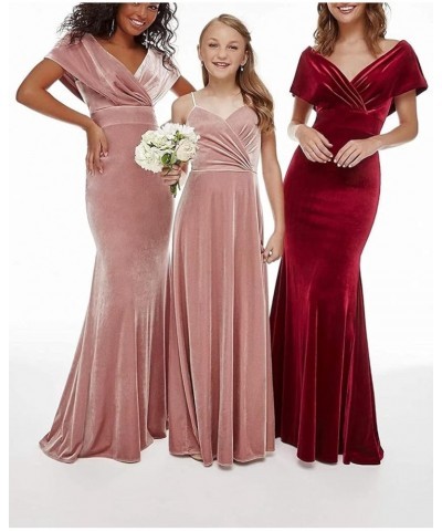 Ruched Mermaid Velvet Prom Dress Long with Sleeves V Neck Evening Party Dress Wrap Formal Gowns Grey $35.25 Dresses