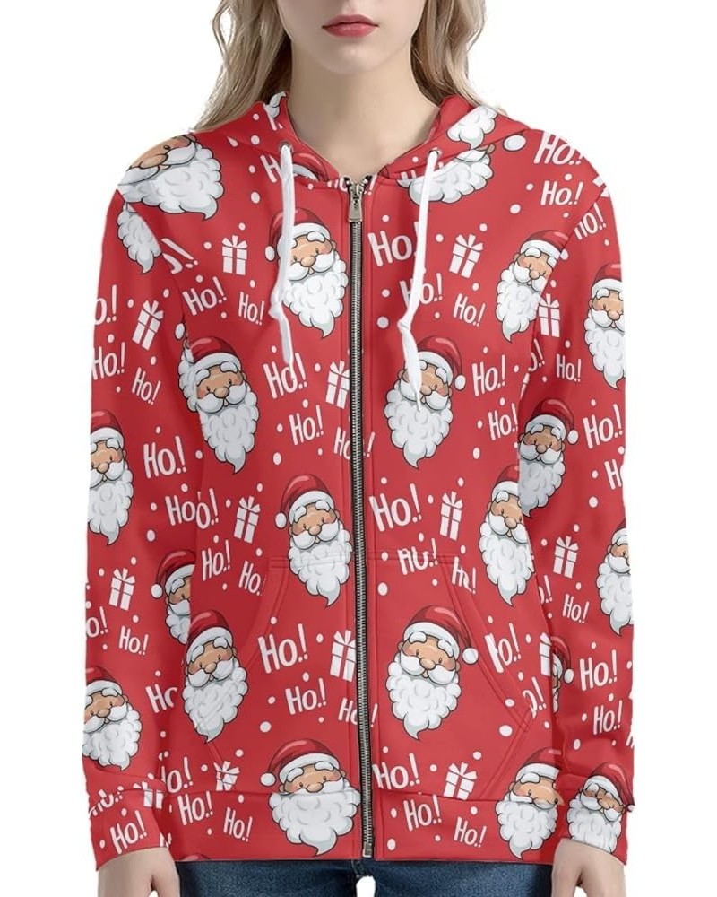 Women Full Zip Sweatshirts Trendy Cute Hoodies for Girls Size XS-5XL Ho Santa $15.40 Hoodies & Sweatshirts