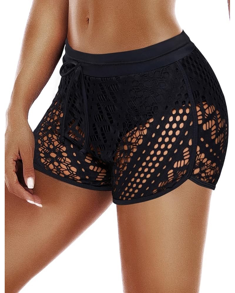 Women's Swim Shorts Waistband Swimsuit Bottom Board Shorts Swimwear Quick Dry Swimming Black $15.67 Swimsuits