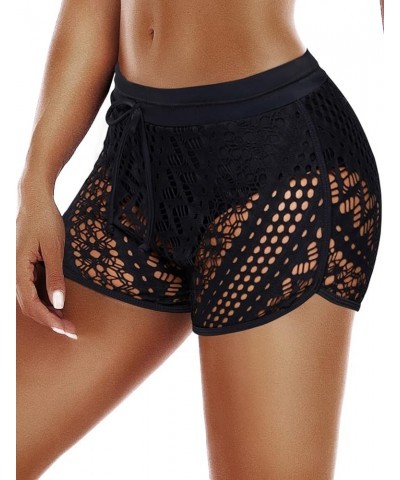 Women's Swim Shorts Waistband Swimsuit Bottom Board Shorts Swimwear Quick Dry Swimming Black $15.67 Swimsuits