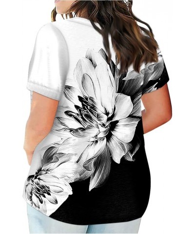 Oversized T Shirts for Women Camouflage Print Summer Short Sleeve Plus Size Butterfly Tops Loose Crew Neck Blouses X23-black ...