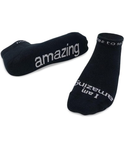 Socks - Daily Affirmations, Inspirational Socks for girls & boys Amazing Black $9.03 Activewear