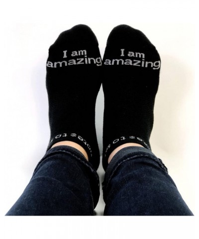 Socks - Daily Affirmations, Inspirational Socks for girls & boys Amazing Black $9.03 Activewear