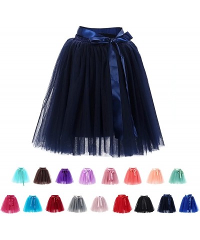 Babyonline Womens 6 Layers Tulle Tutu Skirt Underskirt Wedding Skirt Navy $11.75 Skirts