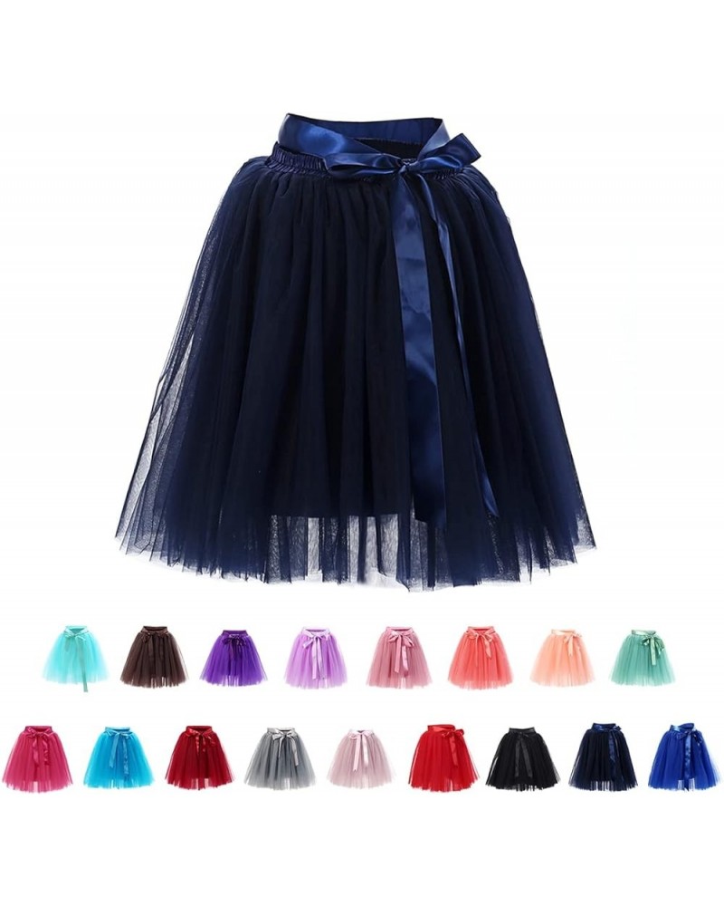 Babyonline Womens 6 Layers Tulle Tutu Skirt Underskirt Wedding Skirt Navy $11.75 Skirts