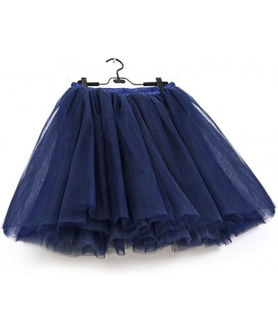 Babyonline Womens 6 Layers Tulle Tutu Skirt Underskirt Wedding Skirt Navy $11.75 Skirts