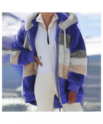 Winter Coats for Women Fashion Plus Size Sharpa Jacket Fleece Warm Hoodie Outwear Plush Sweatshirt Thick Fuzzy Tops D Blue $1...