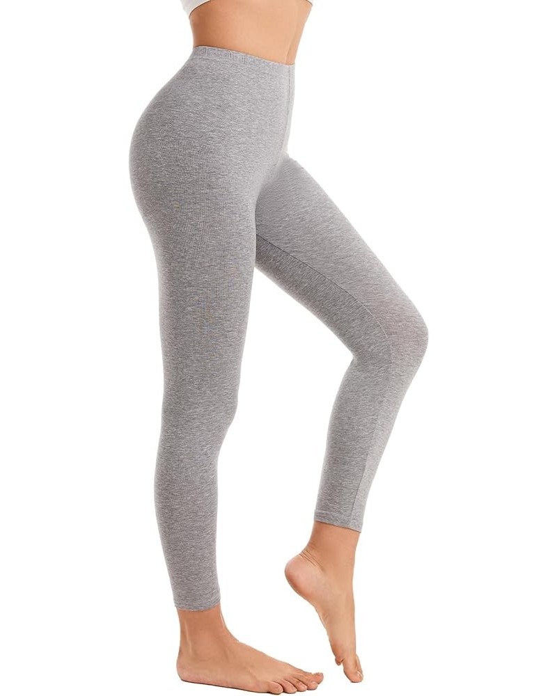 Thin Leggings for Women Yoga Pants Workout Leggings Full Length Soft 1 Pack Light Grey $9.51 Leggings