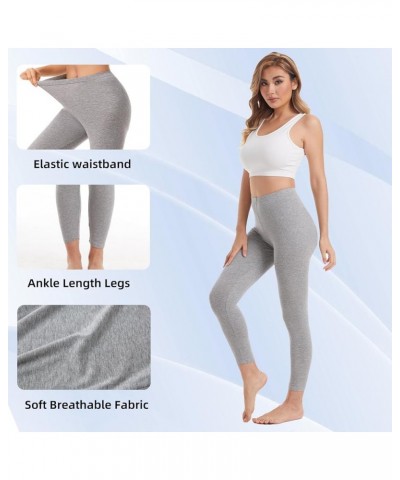 Thin Leggings for Women Yoga Pants Workout Leggings Full Length Soft 1 Pack Light Grey $9.51 Leggings