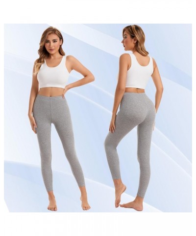 Thin Leggings for Women Yoga Pants Workout Leggings Full Length Soft 1 Pack Light Grey $9.51 Leggings