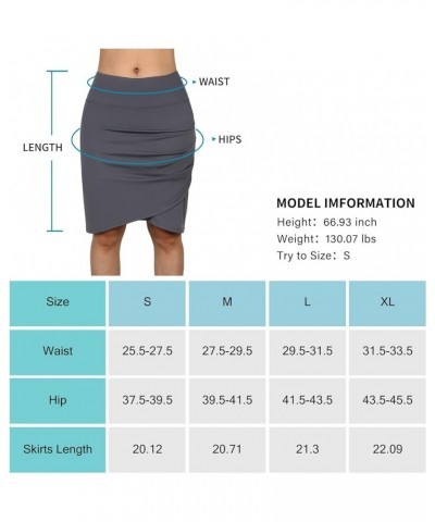 Women Skorts Skirts 20" Length High Waisted,Tennis Golf Skirts Business Casual Athletic Skorts with Zipper Pocket Dark Grey-2...