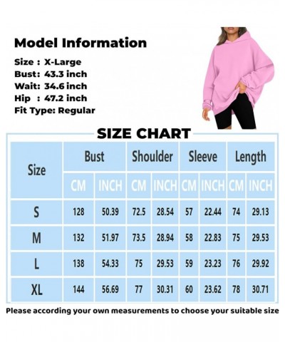 Hoodies for Women Drop Shoulder Long Sleeve Fleece Oversized Sweatshirts Fall Casual Comfy Classic Pullover Tops A-pink $9.00...