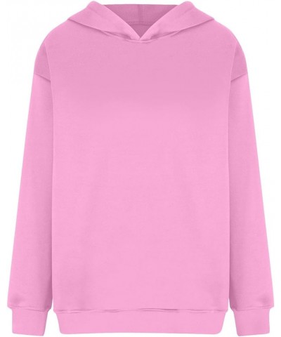 Hoodies for Women Drop Shoulder Long Sleeve Fleece Oversized Sweatshirts Fall Casual Comfy Classic Pullover Tops A-pink $9.00...