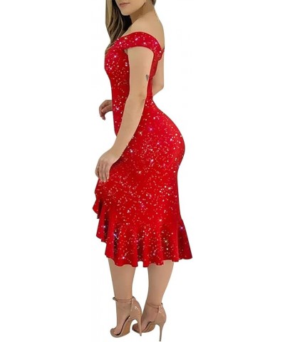 Womens Dresses 2024 Sexy Formal V Neck Velvet Dress Holiday Spaghetti Strap Dresses F-red $11.12 Dresses