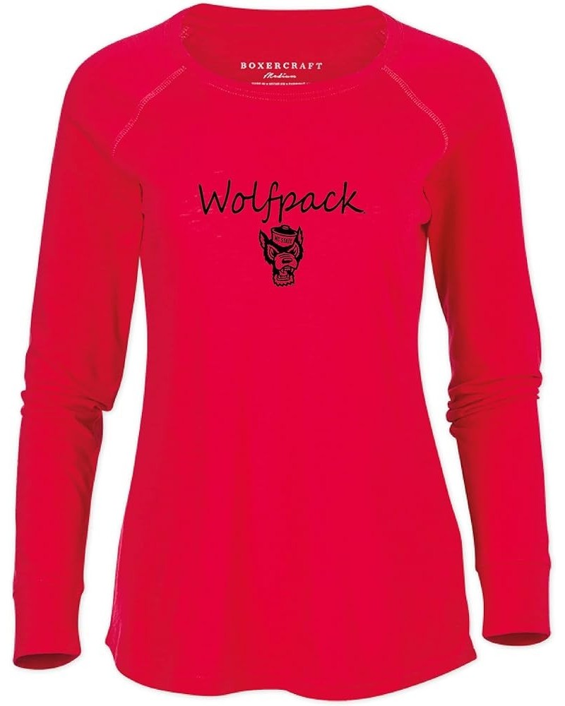 Women's NCAA Team Logo Solid Preppy Patch Tee North Carolina State Wolfpack X-Large Red $13.13 T-Shirts