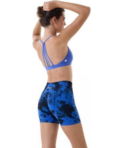 Dream Tie Dye Workout Shorts for Women Seamless Scrunch Soft Active Shorts Blue-black Tie Dye $20.51 Activewear