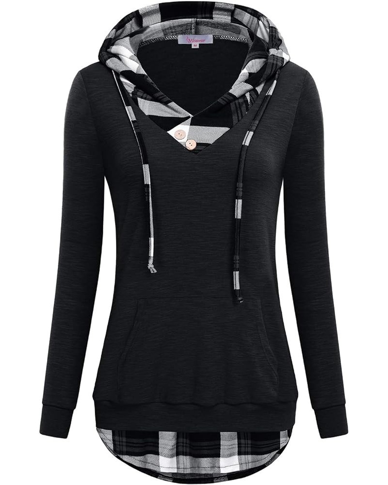 Womens V Neck Long Sleeve Fall Casual Pullover Sweatshirt Hoodies Black $14.78 Hoodies & Sweatshirts