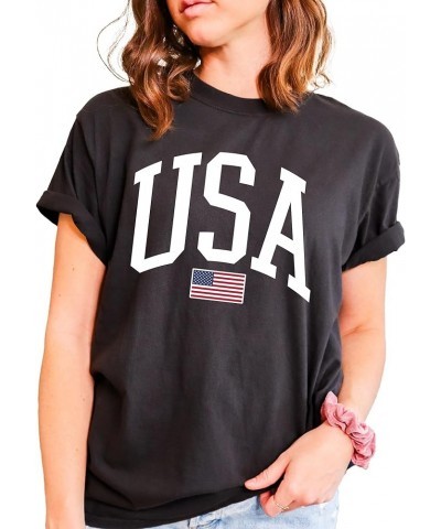 USA Flag T-Shirt for 4th of July, Independence Day, Graphic Tee for Women, Men, Unisex, 100% Cotton Black $18.19 T-Shirts