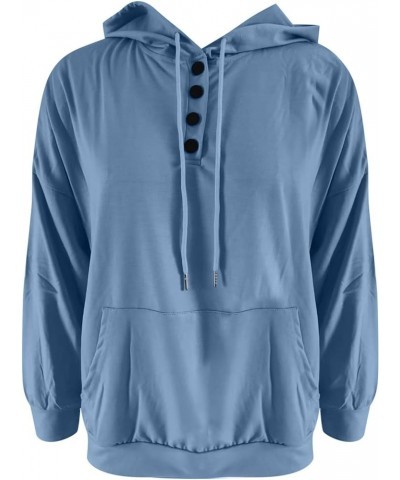 Womens Zip Up Hoodie Womens Plus Size Hooded Sweatshirt Long Sleeve Drawstring Sweatshirt Loose Sweatshirt Womens Blue 1 $5.2...