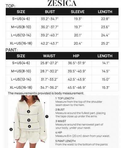 Women's 2 Piece Outfits Long Sleeve Zipper Pullover Sweatshirt and Shorts Oversized Tracksuit Lounge Sets White $22.94 Active...