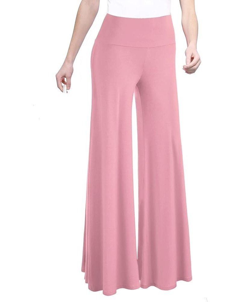 MBJ Women's Casual Comfy Solid/Tie Dye Wide Leg Palazzo Lounge Pants (XS~5XL) Wb750_pink $11.14 Pants