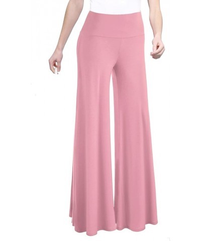 MBJ Women's Casual Comfy Solid/Tie Dye Wide Leg Palazzo Lounge Pants (XS~5XL) Wb750_pink $11.14 Pants