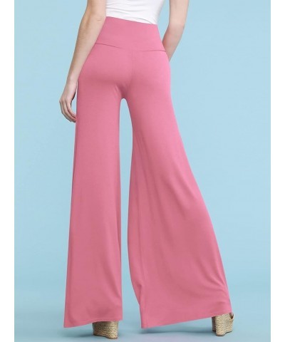 MBJ Women's Casual Comfy Solid/Tie Dye Wide Leg Palazzo Lounge Pants (XS~5XL) Wb750_pink $11.14 Pants