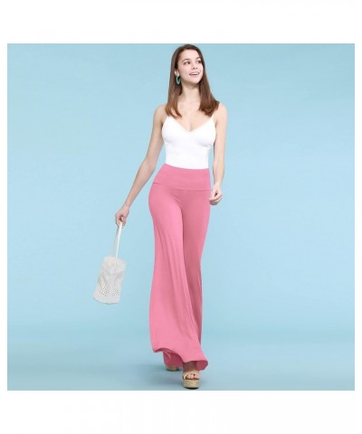 MBJ Women's Casual Comfy Solid/Tie Dye Wide Leg Palazzo Lounge Pants (XS~5XL) Wb750_pink $11.14 Pants