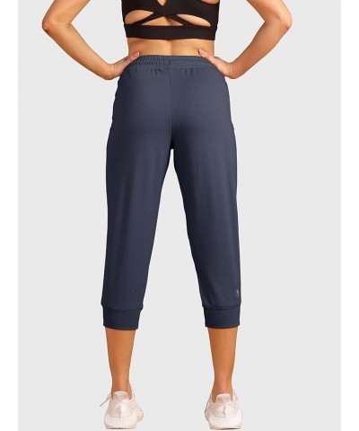 Women's French Terry Jogger Lounge Sweatpants - Active Capri Pants for Women Navy $13.74 Activewear